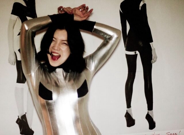 Aza Shade wearing Pam Hogg. I was editing with Pam when she popped over to my Dalston home studio back then as she wanted to wear this on her gig. Around the time we filmed Aza Killer starring her. Lovely memory from my archives 🖤